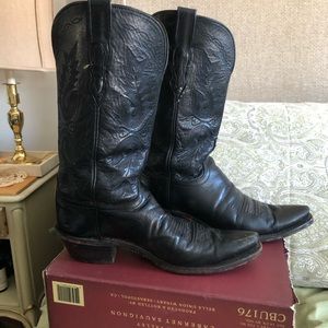 Lucchese 1883 black mid calf cowboy boots